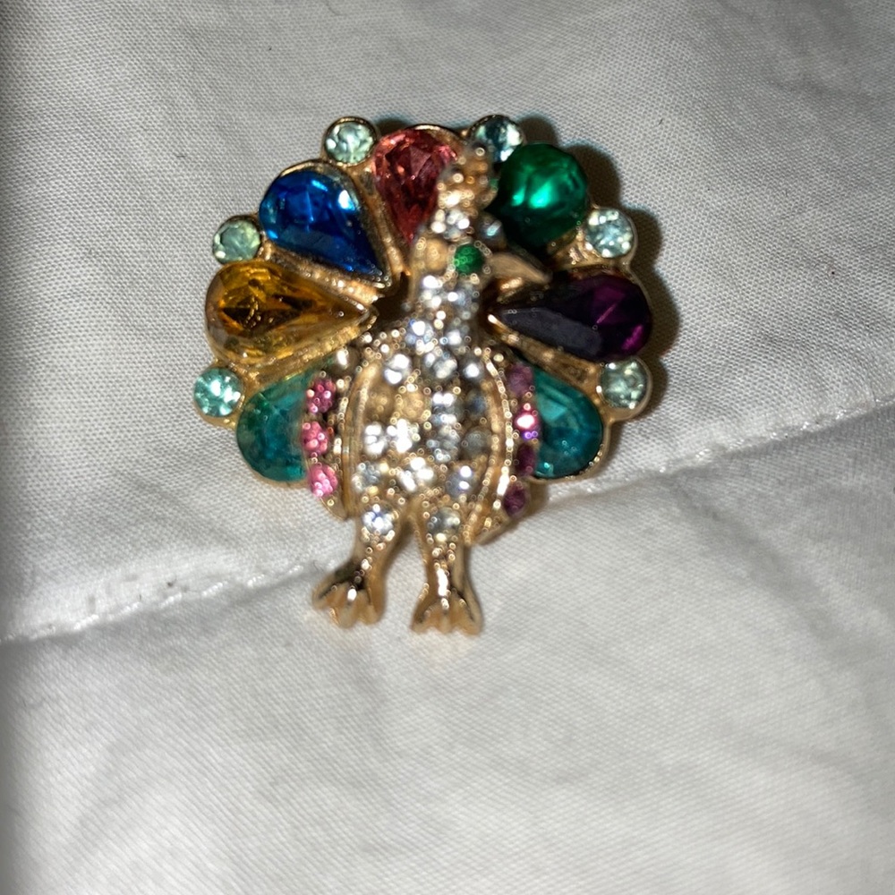 Pretty peacock vintage brooch
